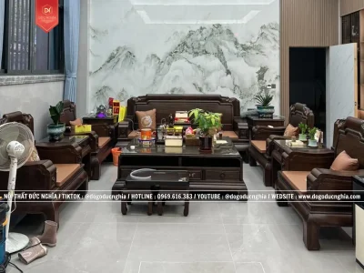Bộ Ghế Quốc Sắc Thiên Hương Gỗ Gụ Đơn Giản - Hiện Đại