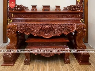 Sập Thờ Tứ Linh Gỗ Hương - Chạm Khắc Thủ Công Mỹ Nghệ
