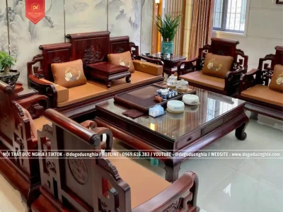 Bộ Ghế Sơn Thủy Gỗ Hương Lào Víp - Mẫu Mới Nhất