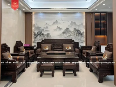 Bộ Ghế Triện Tranh Gỗ Gụ - Mẫu Mới - Tiêu Chuẩn Xuất Khẩu